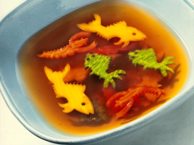 Fotografie Gemüsesuppe mit Fisch
